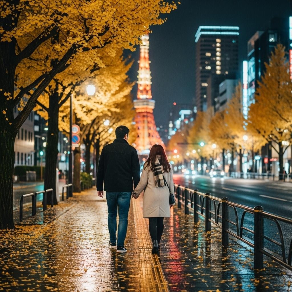 晩秋の銀杏並木