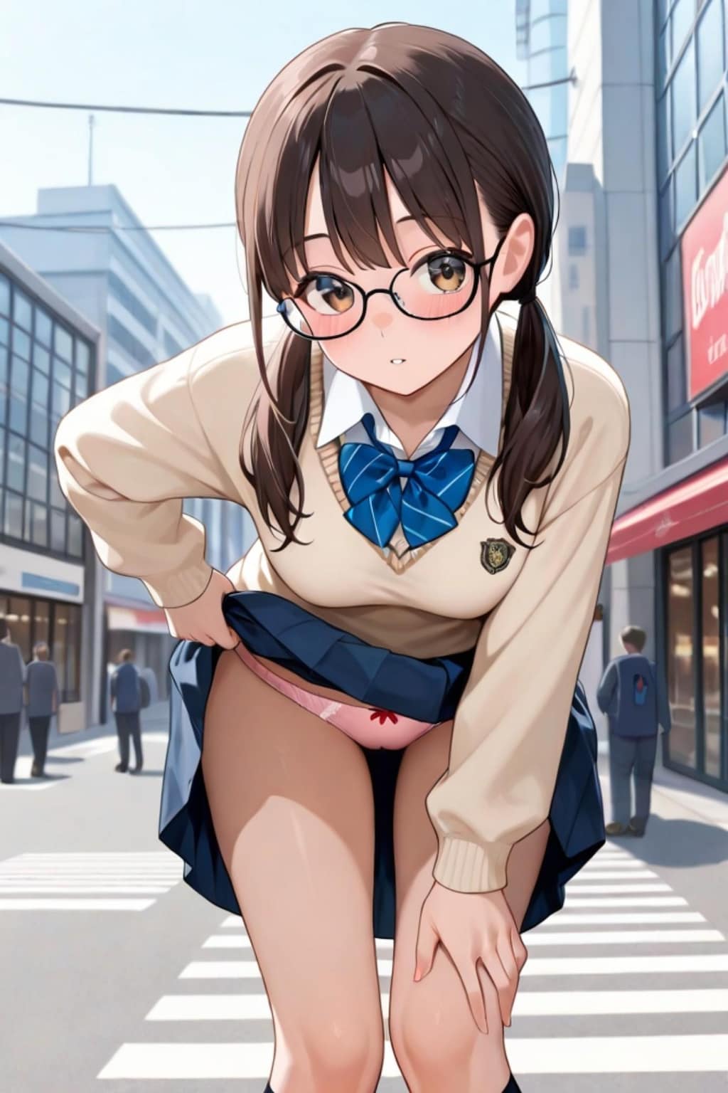 パン見せする茶髪ちゃん