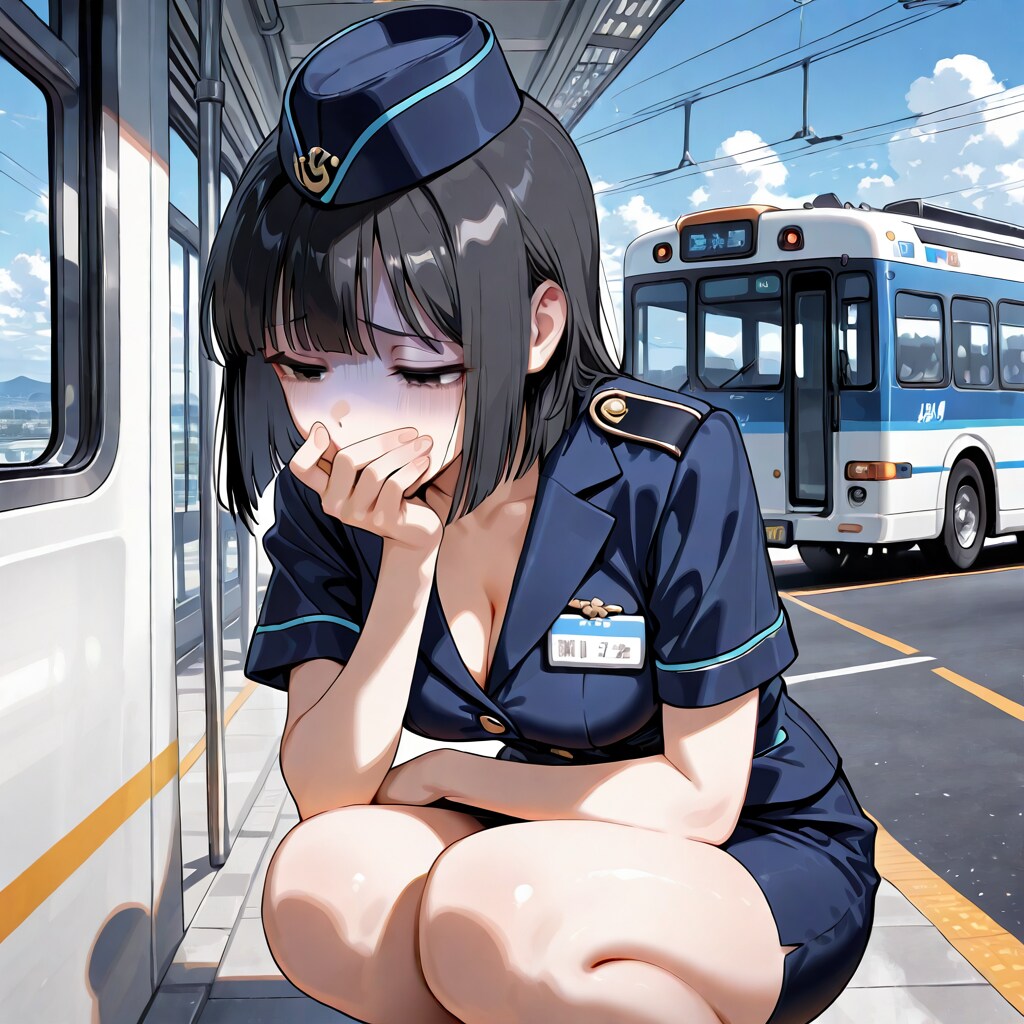 乗り物酔いするマリーさん