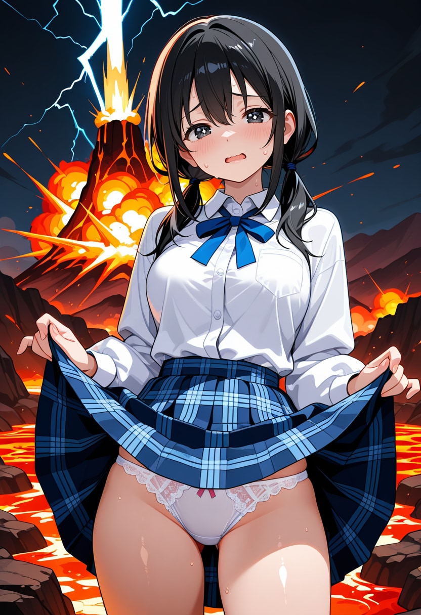 火山と落雷とパンチラ