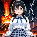 火山と落雷とパンチラ 2枚目