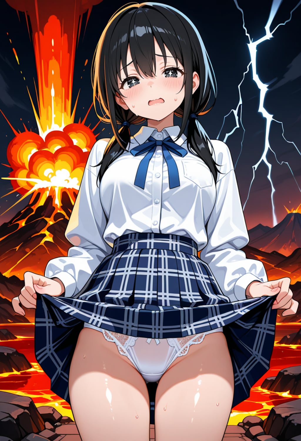 火山と落雷とパンチラ