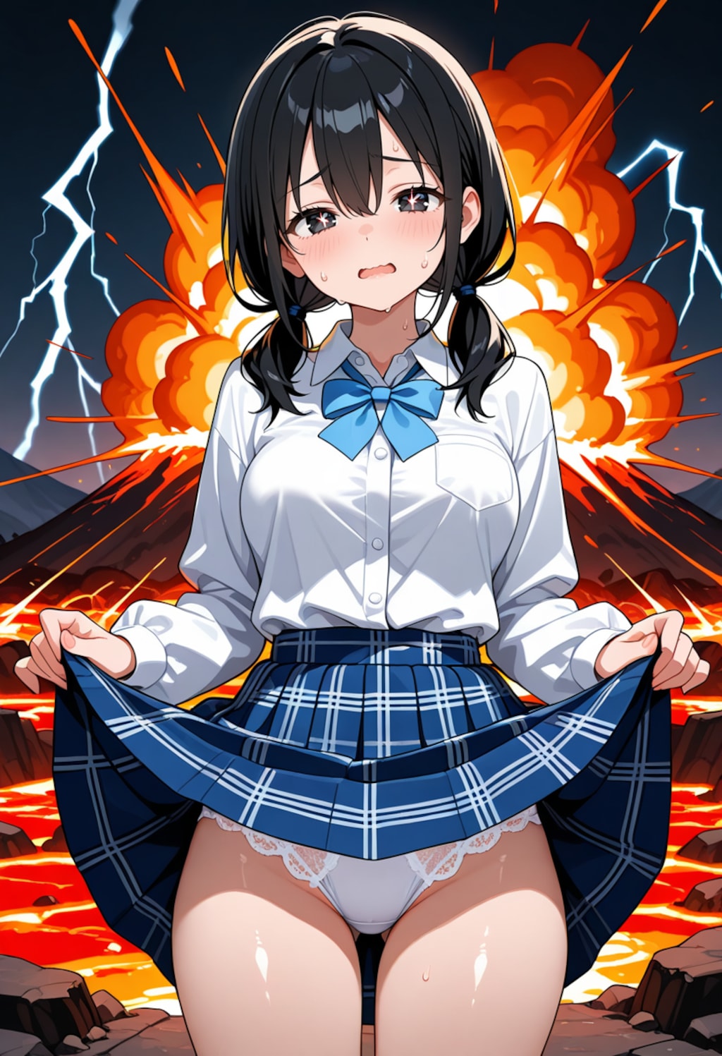 火山と落雷とパンチラ