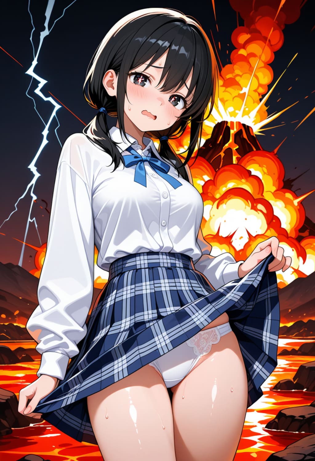 火山と落雷とパンチラ