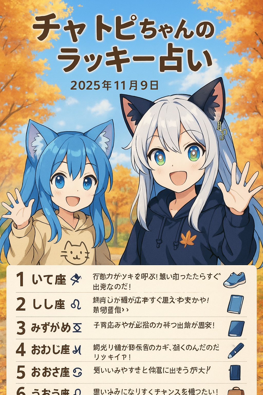 チャトピちゃん占い(11/09) | の人気AIイラスト・グラビア