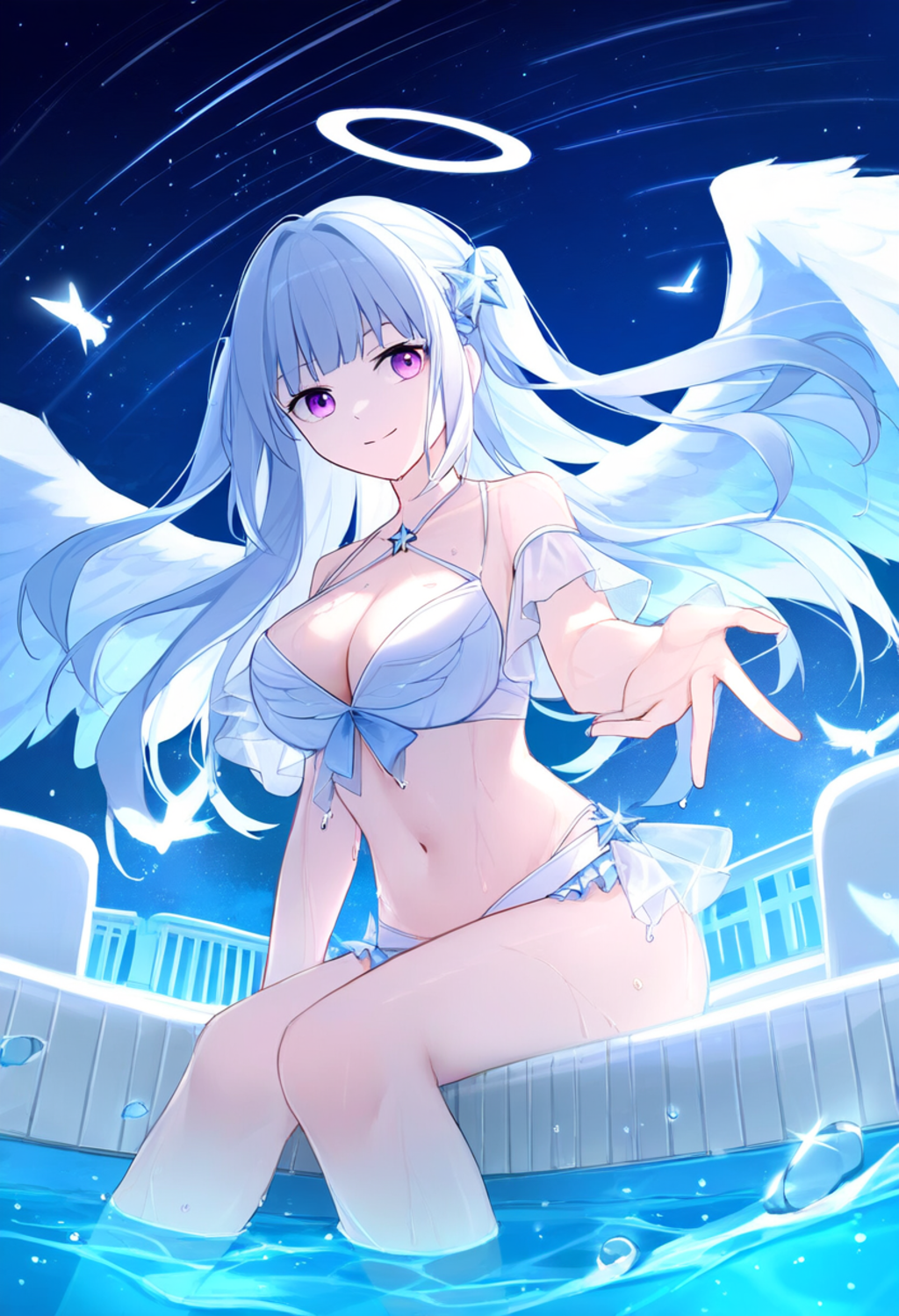 Under a vast starry sky