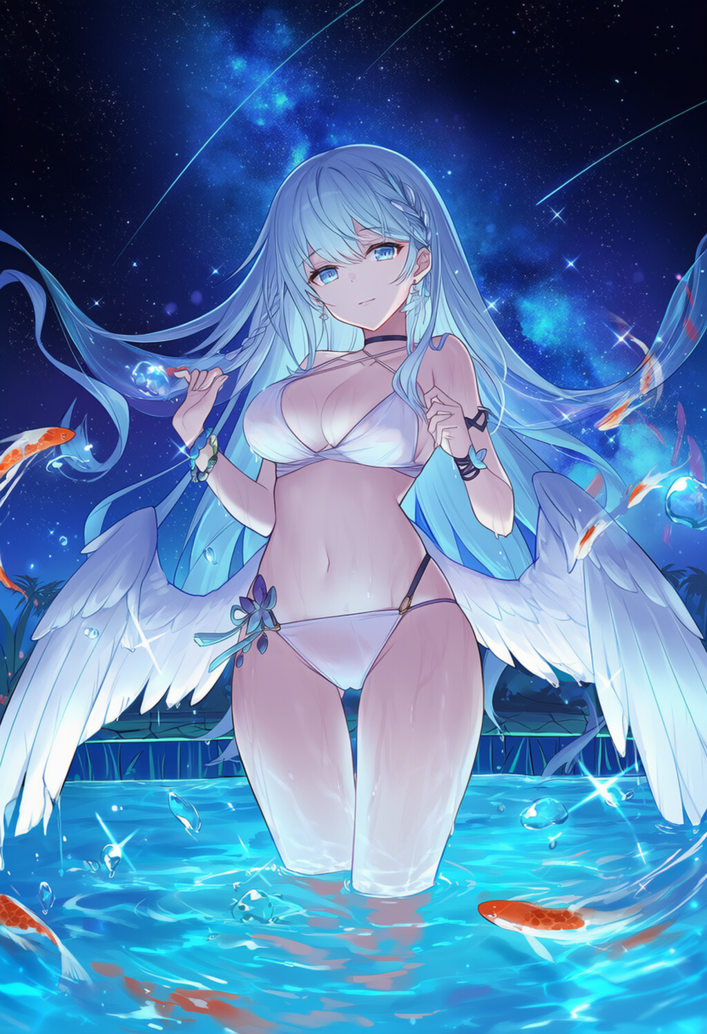 Under a vast starry sky