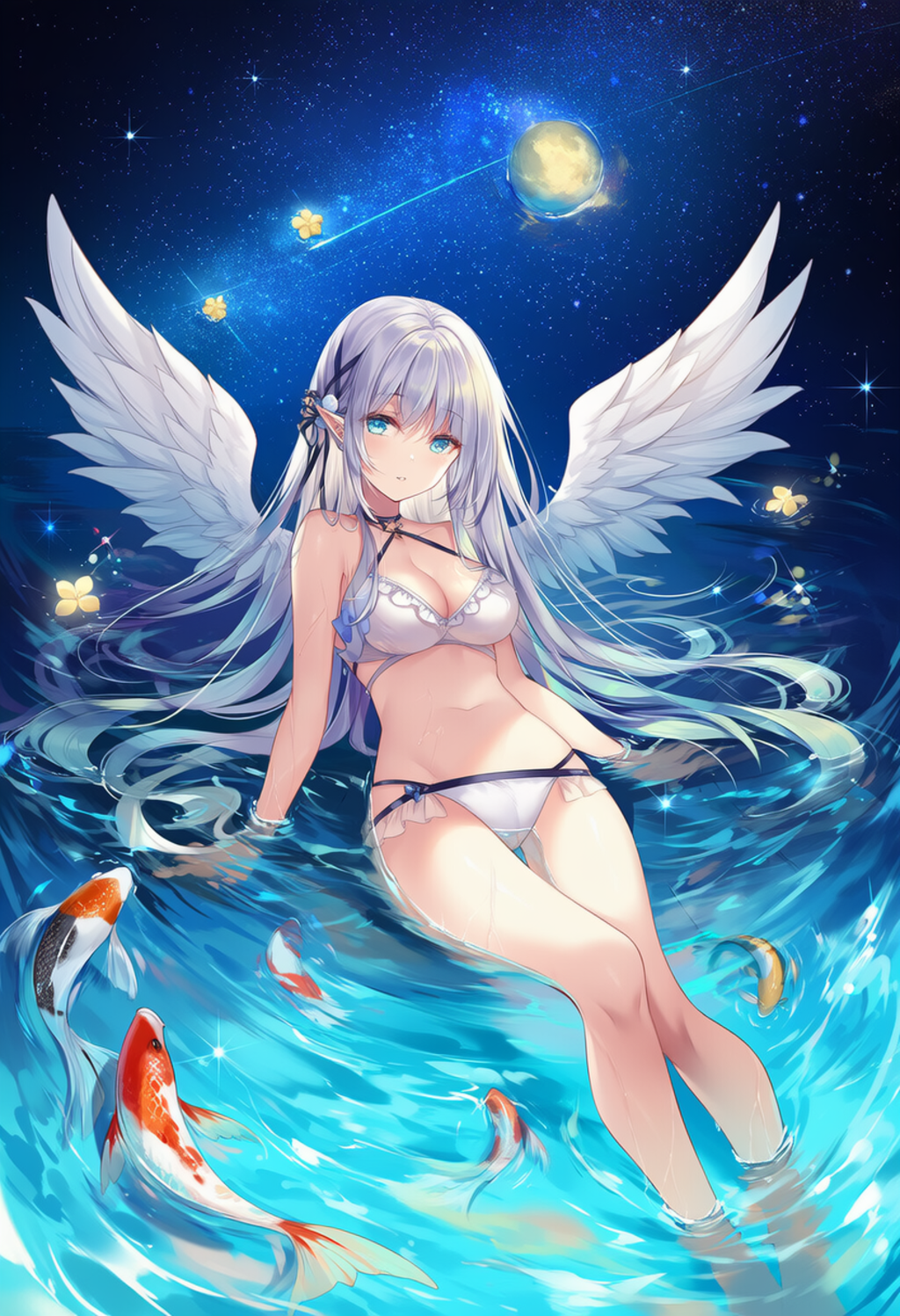 Under a vast starry sky