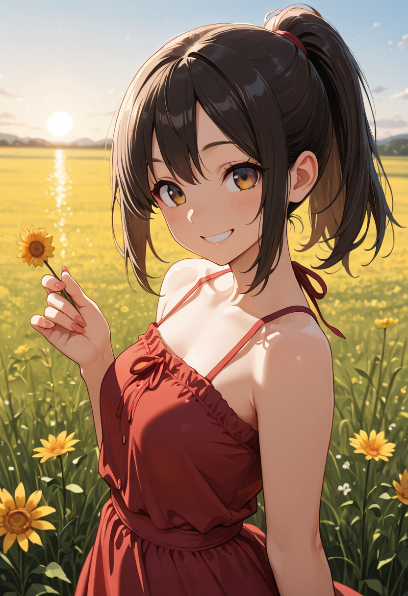 ひまわりと、夏の陽射し