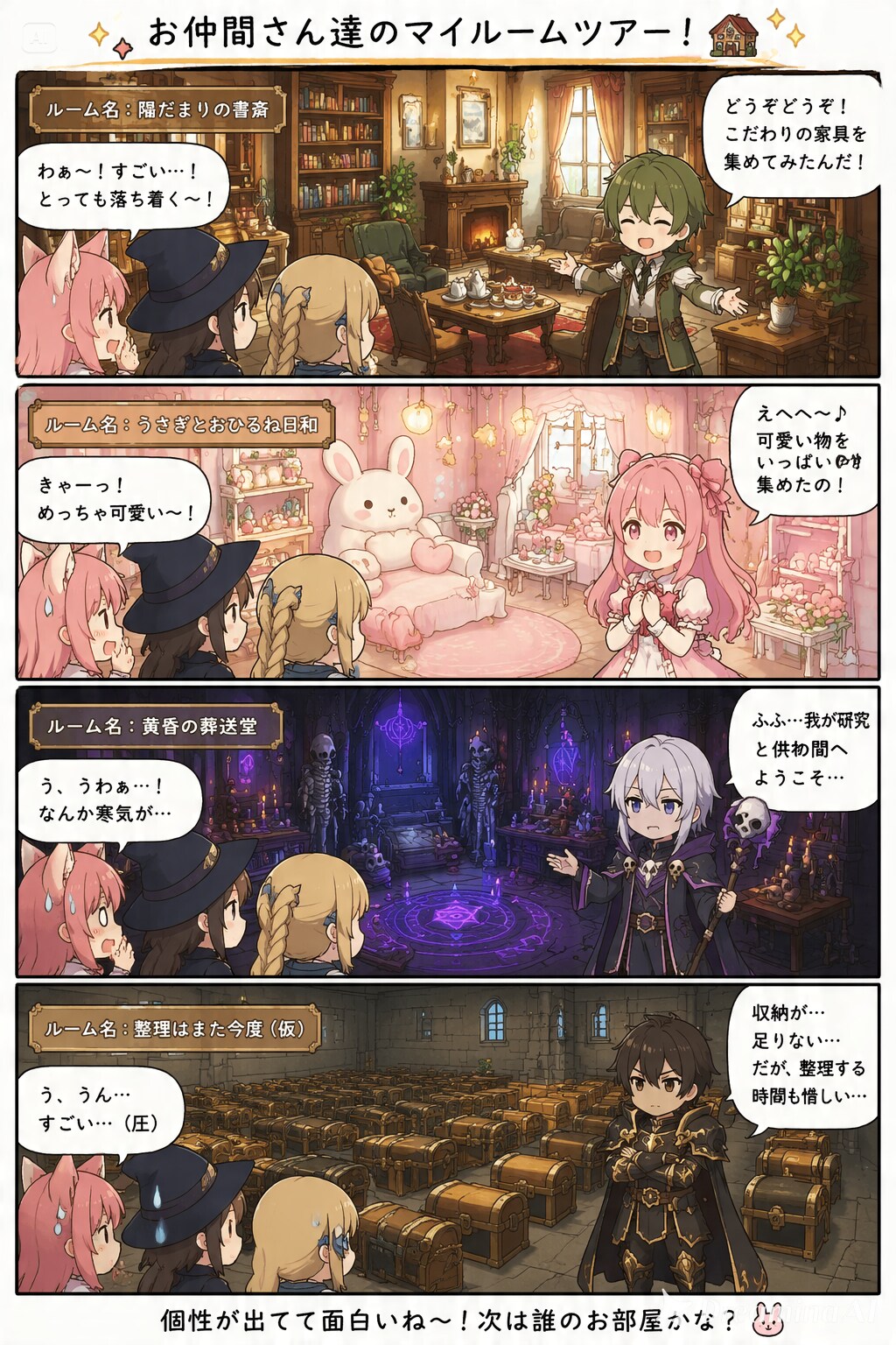 ゲームのマイルーム見学的な