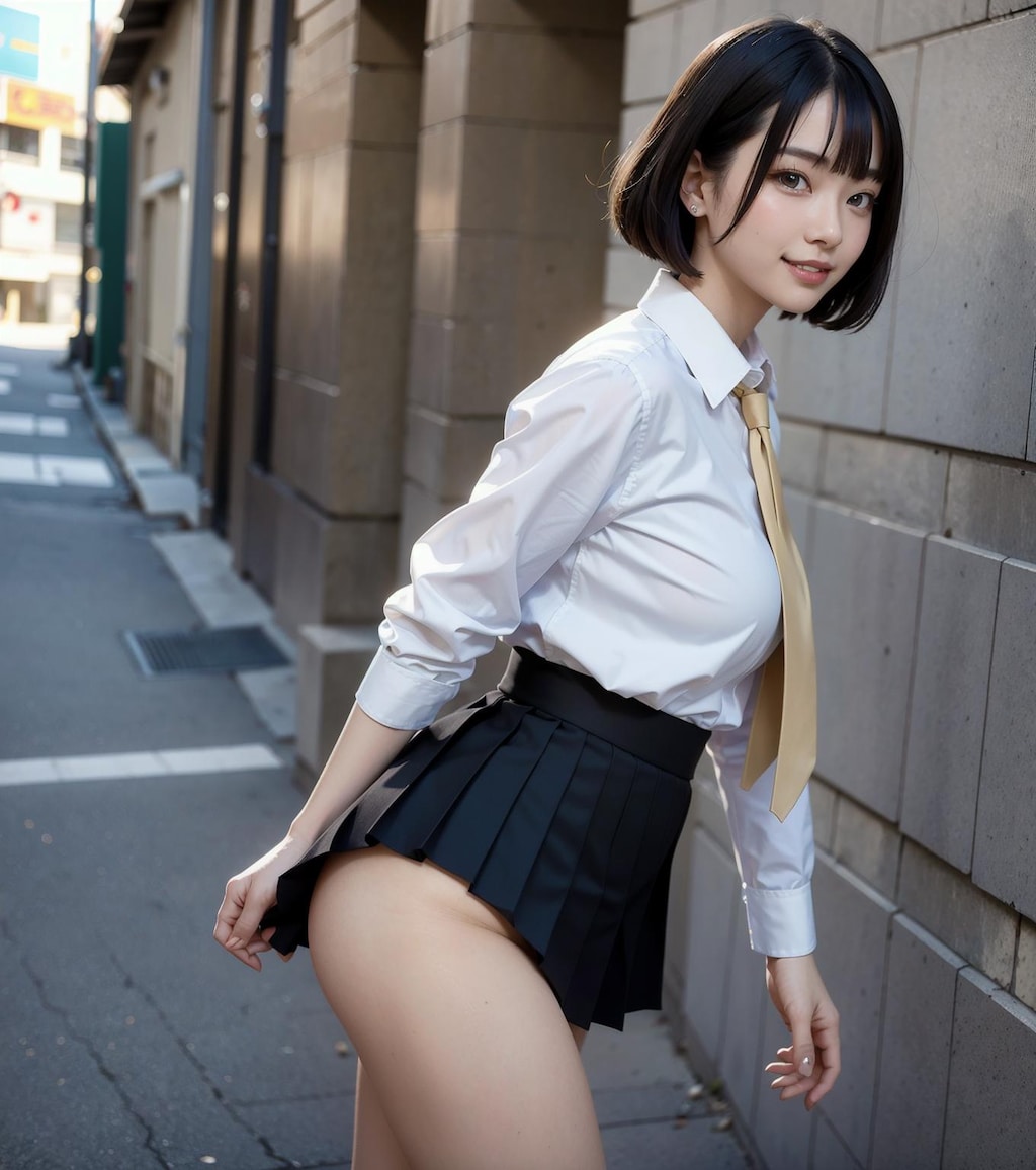 お尻チラ見せJK②
