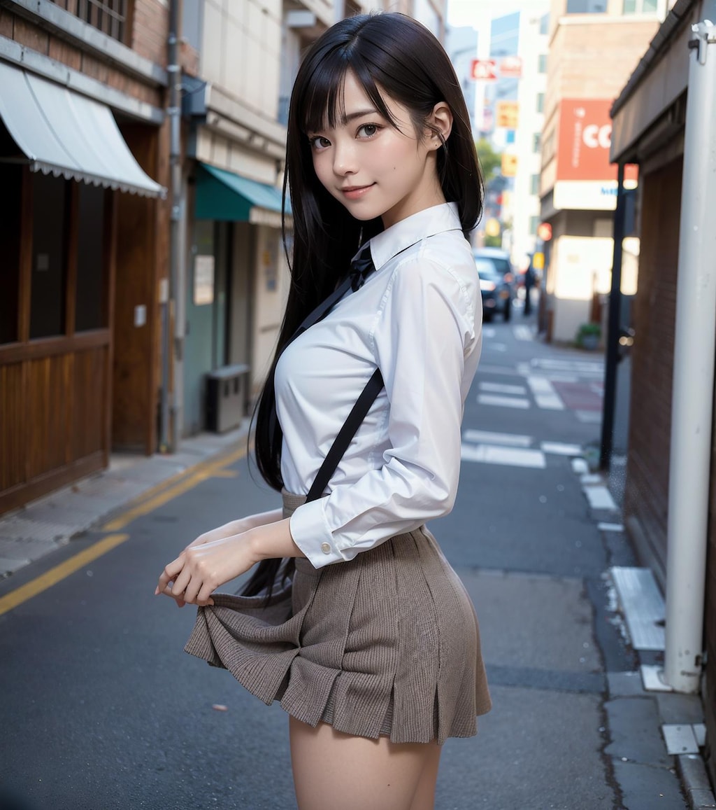 お尻チラ見せJK②