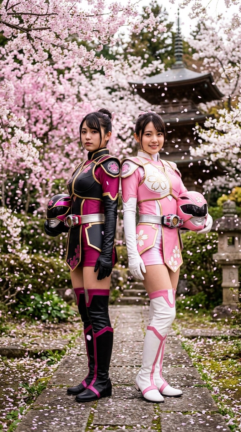 逆位置の双子　桜モチーフ戦隊ヒロイン