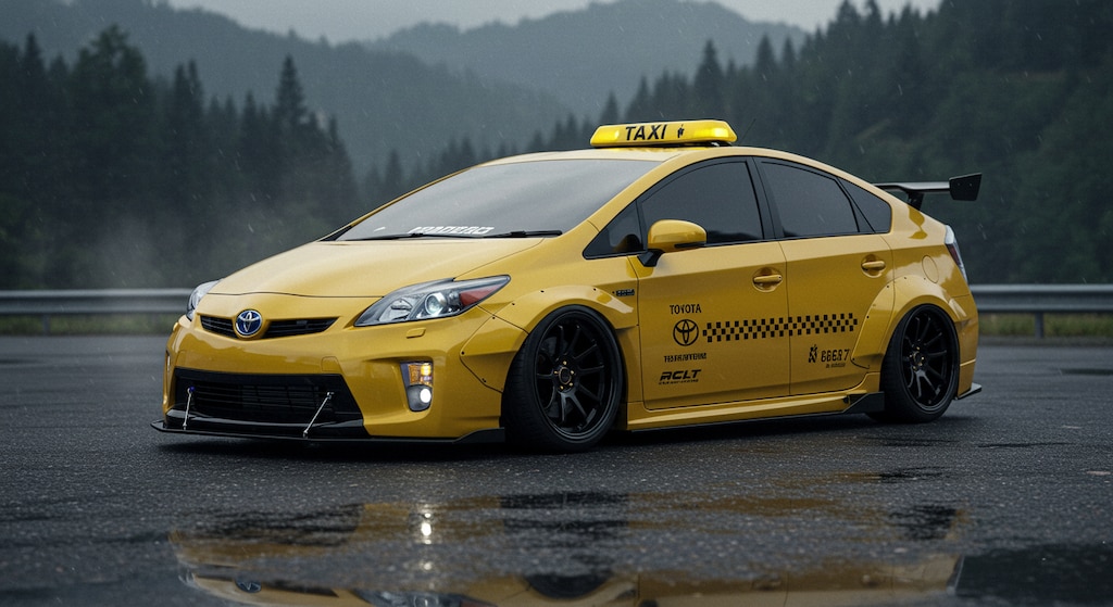 プリウスイエロータクシーのドリ車