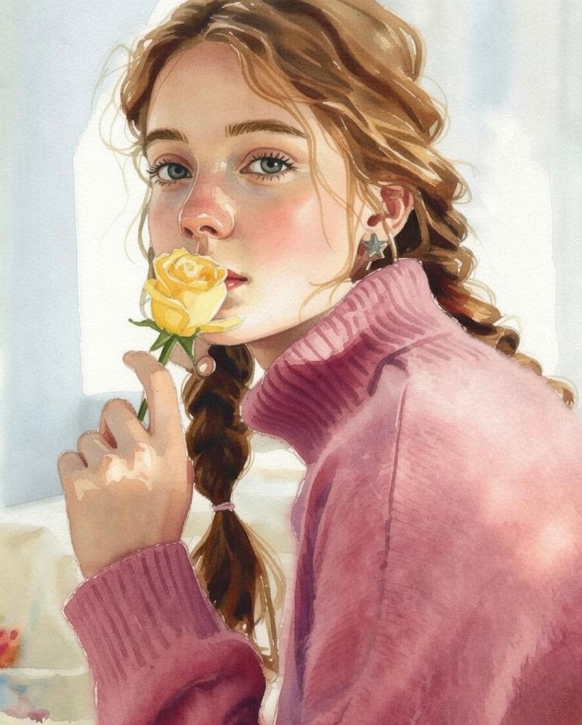 Donna che tiene una rosa | の人気AIイラスト・グラビア