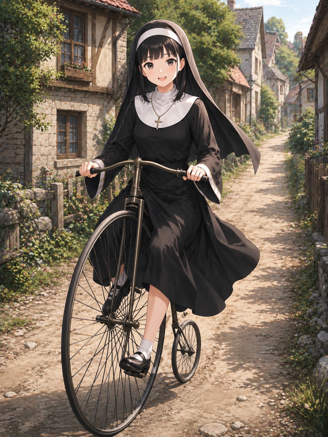 自転車乗りのシスター | の人気AIイラスト・グラビア