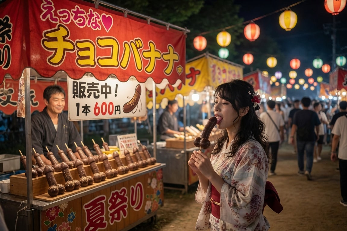 夏祭りの屋台（チ〇ポチョコバナナ屋）