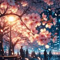 都会の夜桜 10枚目