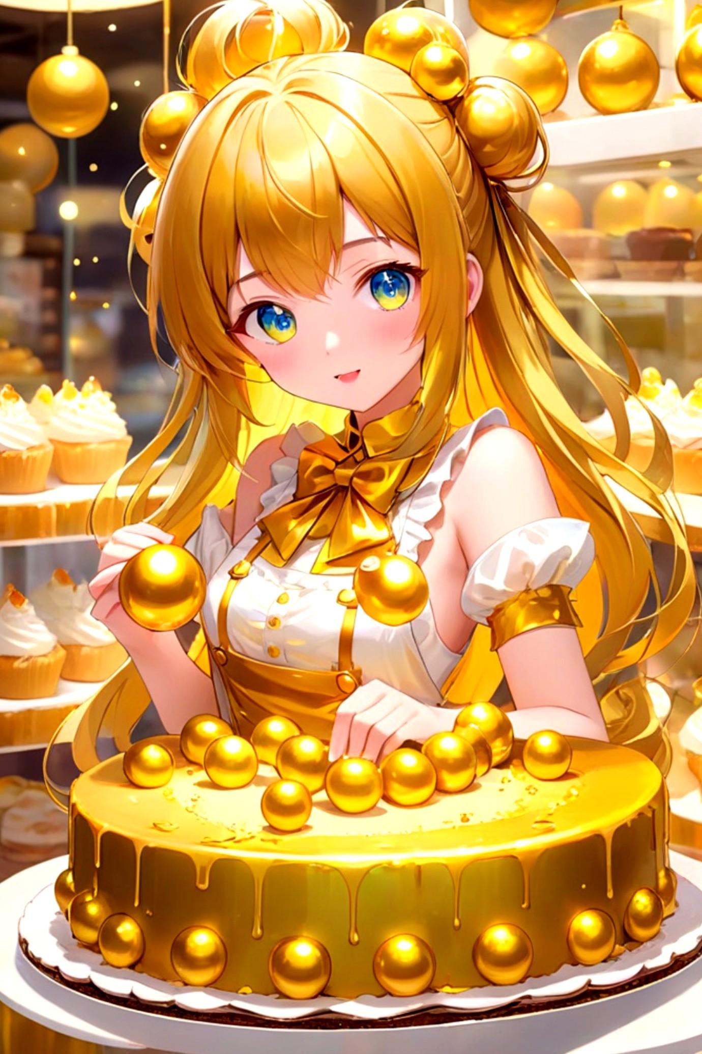 キンタマケーキ屋で働く金髪ちゃん | の人気AIイラスト・グラビア