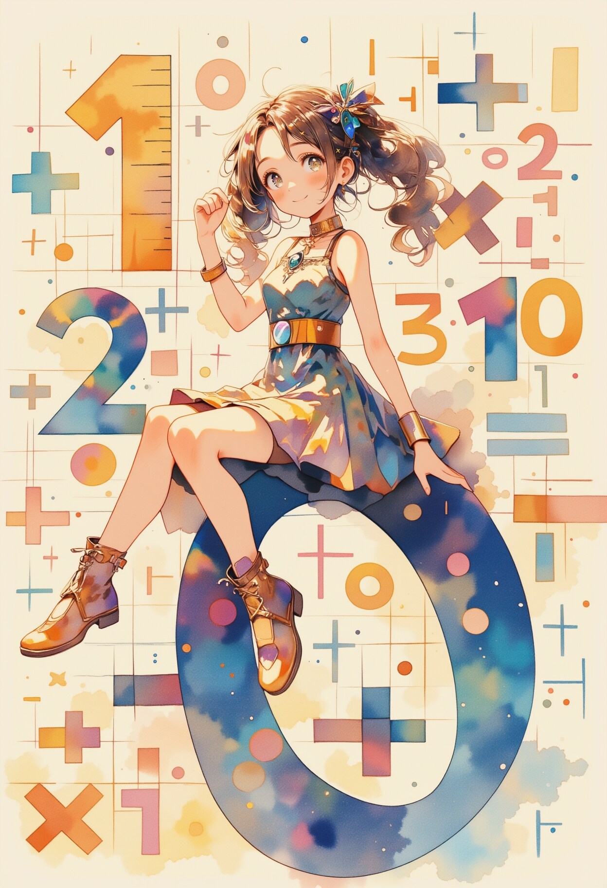 数字に座る女の子 2