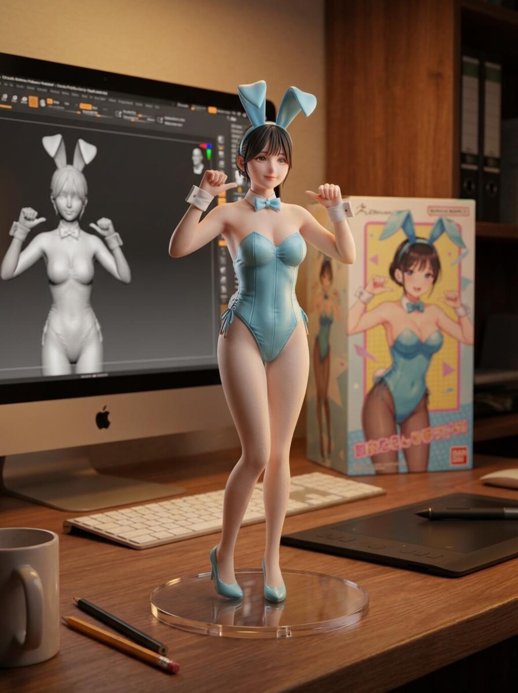 水色バニーフィギュア