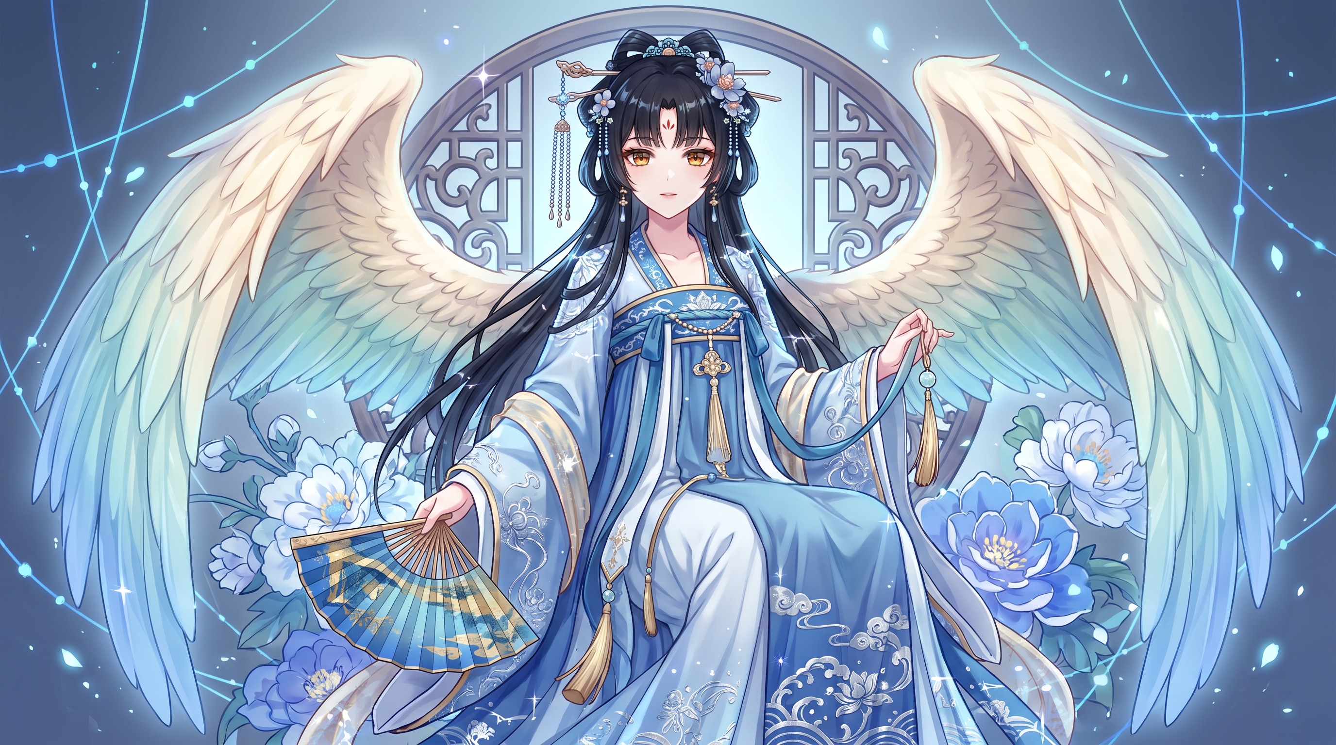 翠翼花扇
