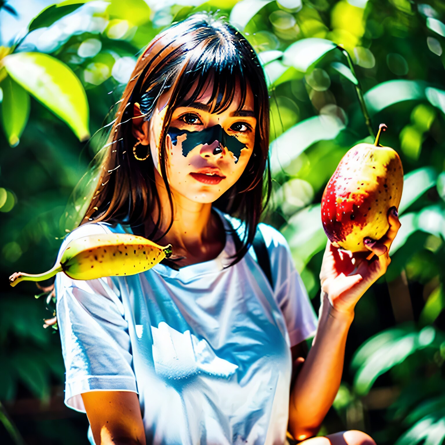 黒髪ロングの美女と果実７ | の人気AIイラスト・グラビア