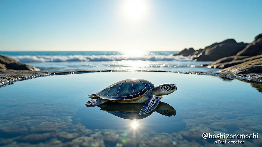 干潮の鏡に映る二重の姿 - A double image reflected in the mirror at low tide