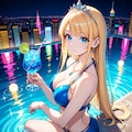 高層ホテルのインフィニティプールにて(モデル：ジェスティーナ王女) 7枚目