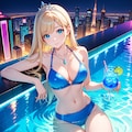 高層ホテルのインフィニティプールにて(モデル：ジェスティーナ王女) 3枚目
