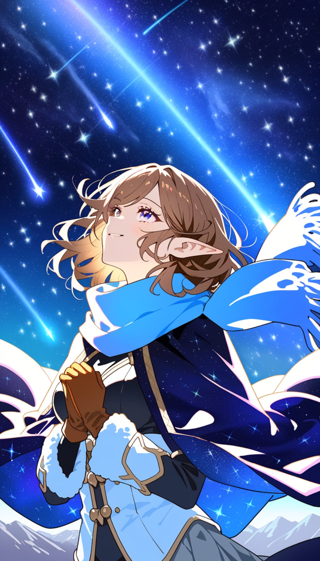 Days AI「流れ星に願いを届けるエルフ美少女」