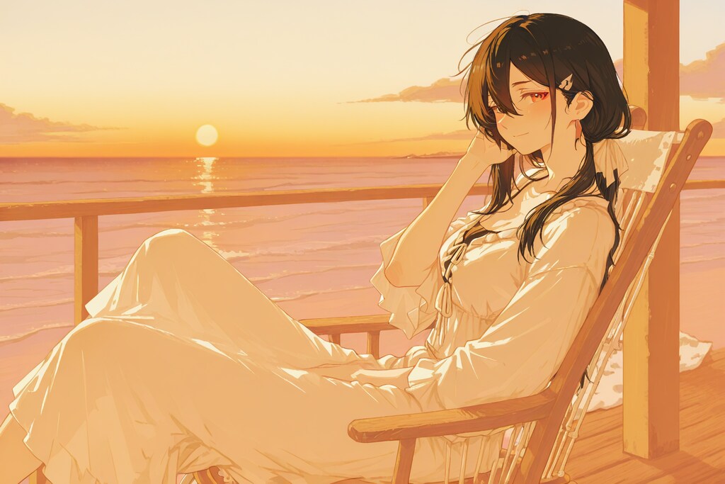 夕日に溶ける微笑