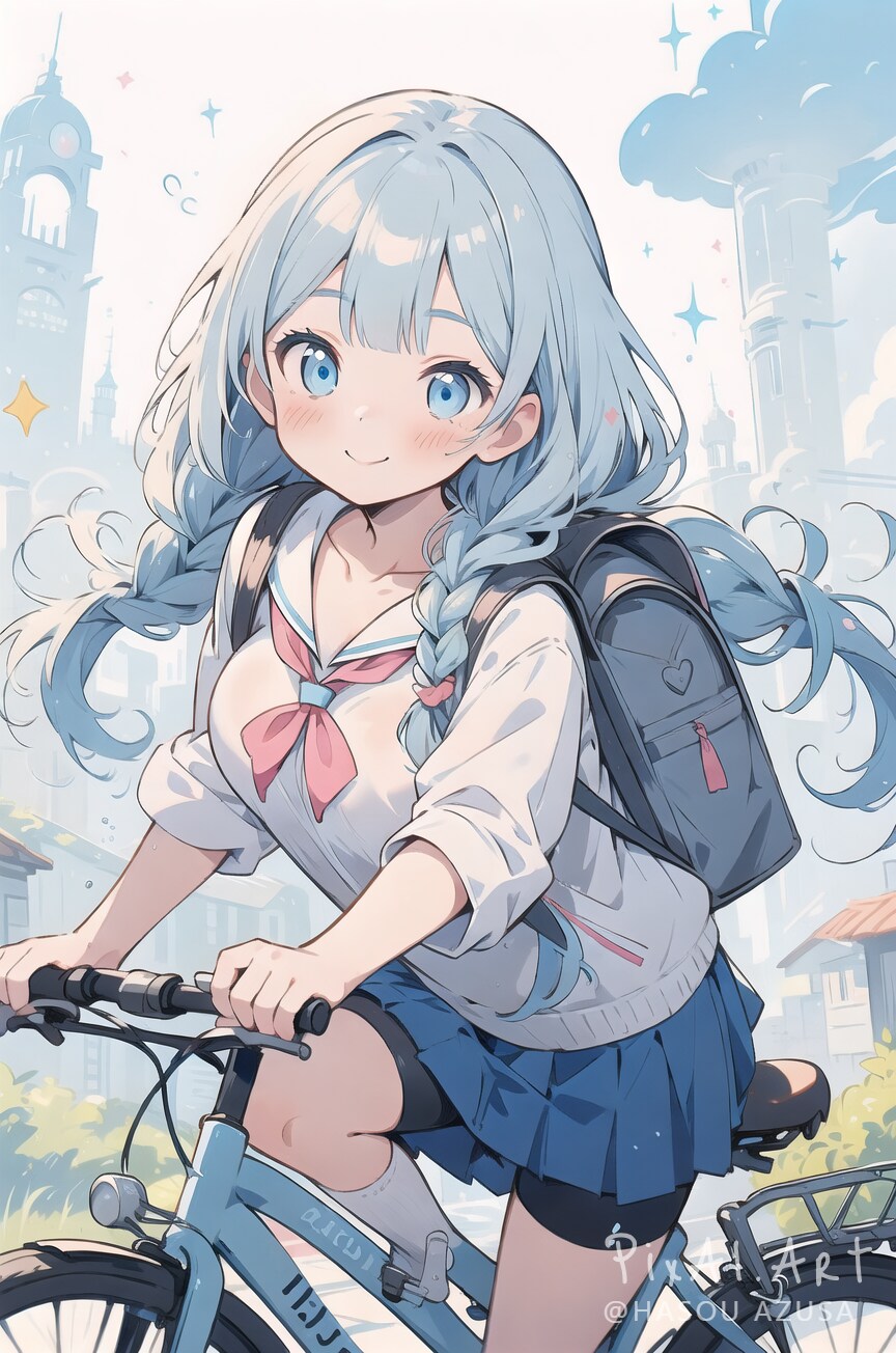 自転車通学でもミニスカートは流行る