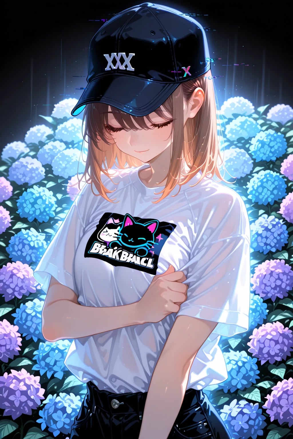 ビニール傘をさす少女