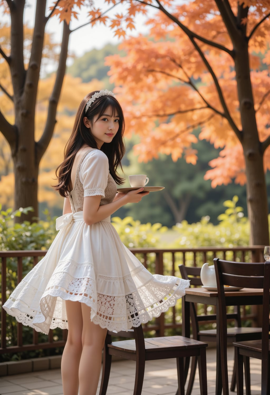 ディアンドルを着たウェイトレス