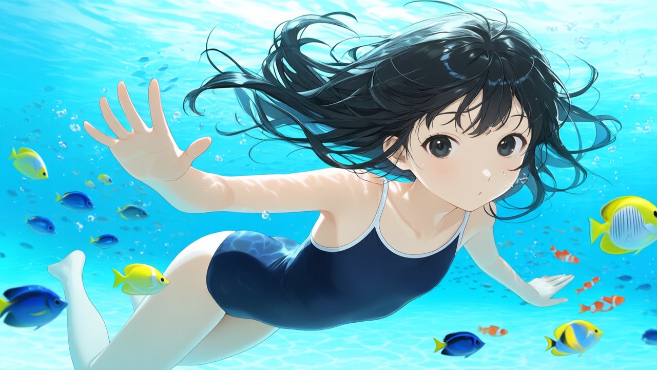遠泳大好き少女