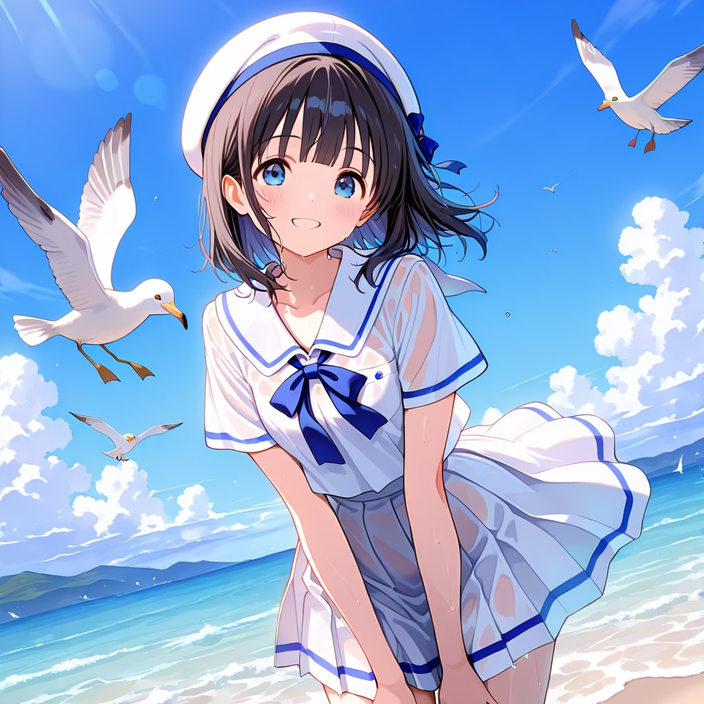 海辺の少女 | の人気AIイラスト・グラビア