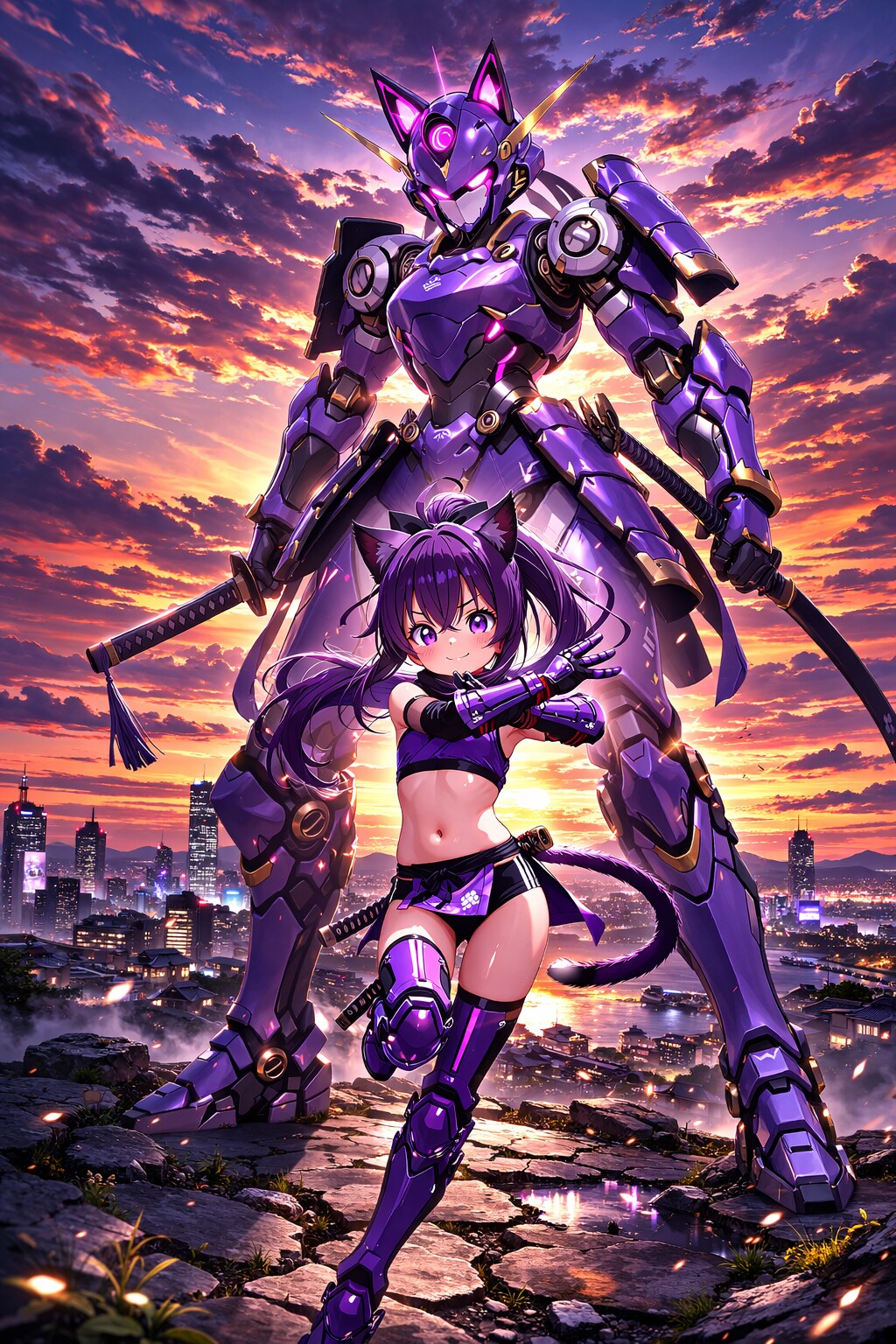 ネコミミケモパワードスーツクノイチロボパイ風忍ルマ添え