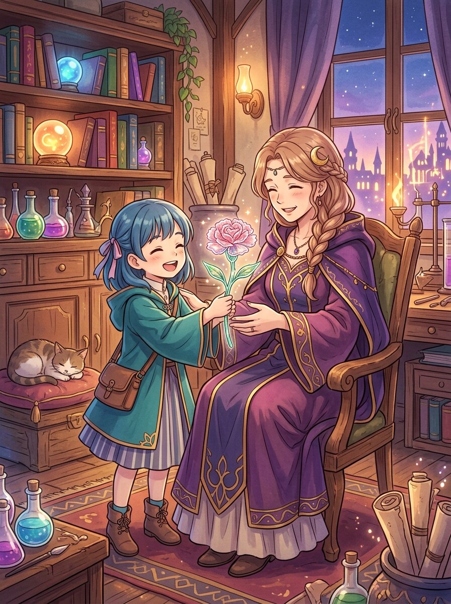 魔法使い親子さんと母の日