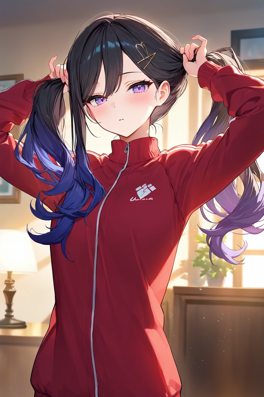 手でツインテ