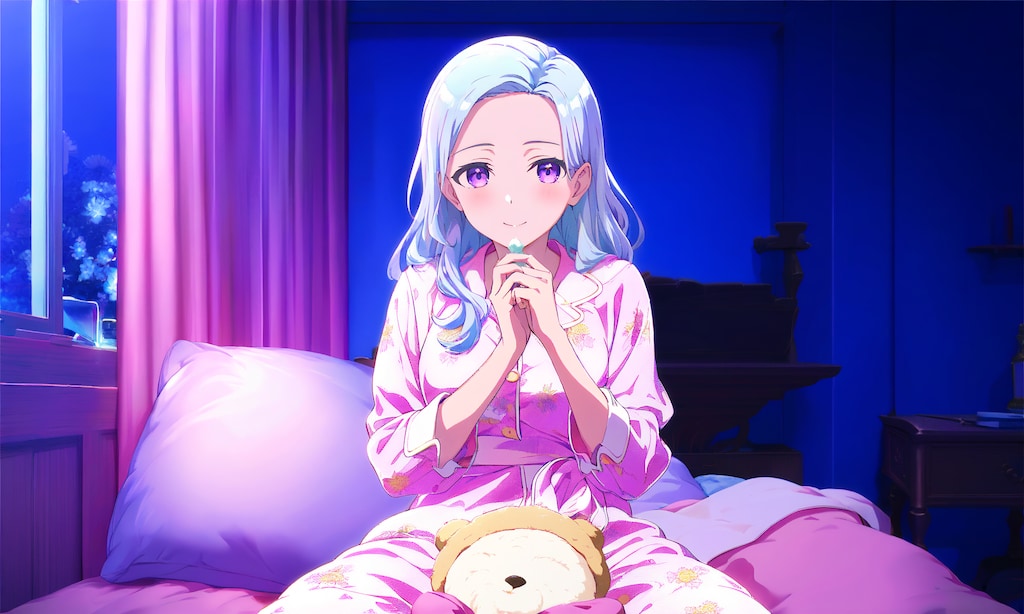 夜のスキンケア《Stable Diffusion XL版》