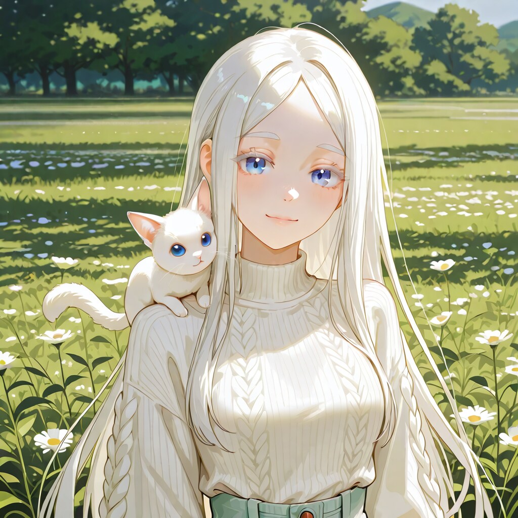 銀髪さんと白猫