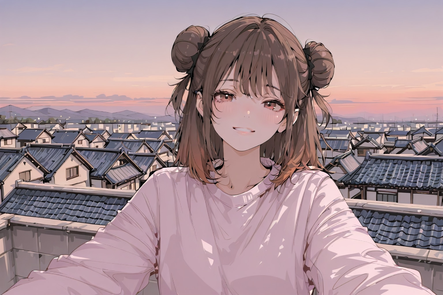 お団子さんの夕暮れ時