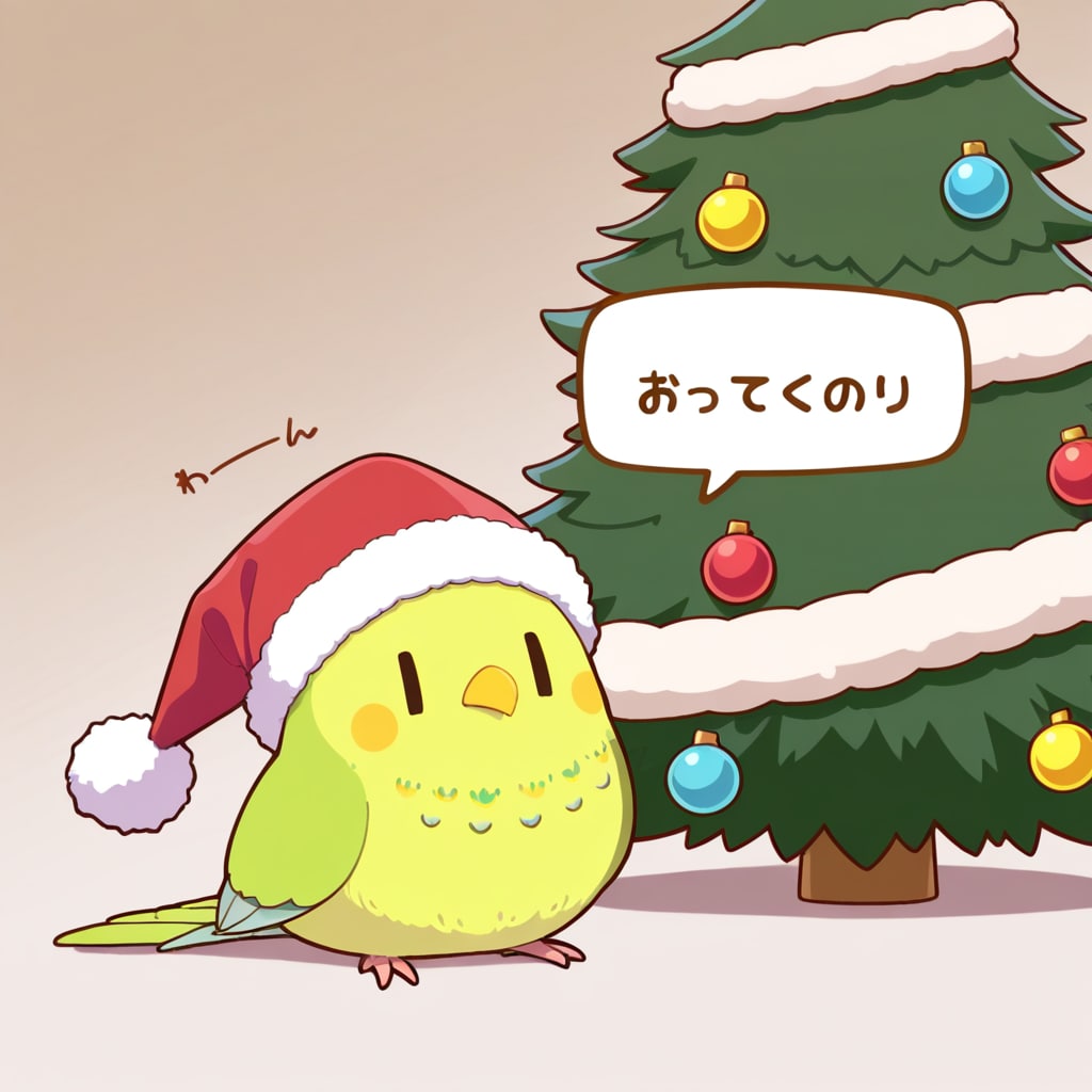クリスマス待ち喋るインコ