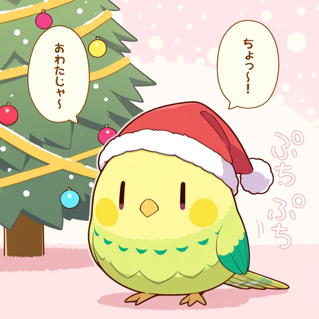 クリスマス待ち喋るインコ