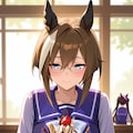 トレーナーとパフェを食べるシュヴァち 4枚目