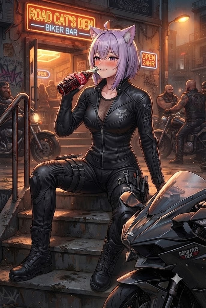 荒くれライダーのたまり場とライダースーツのシス | の人気AIイラスト・グラビア