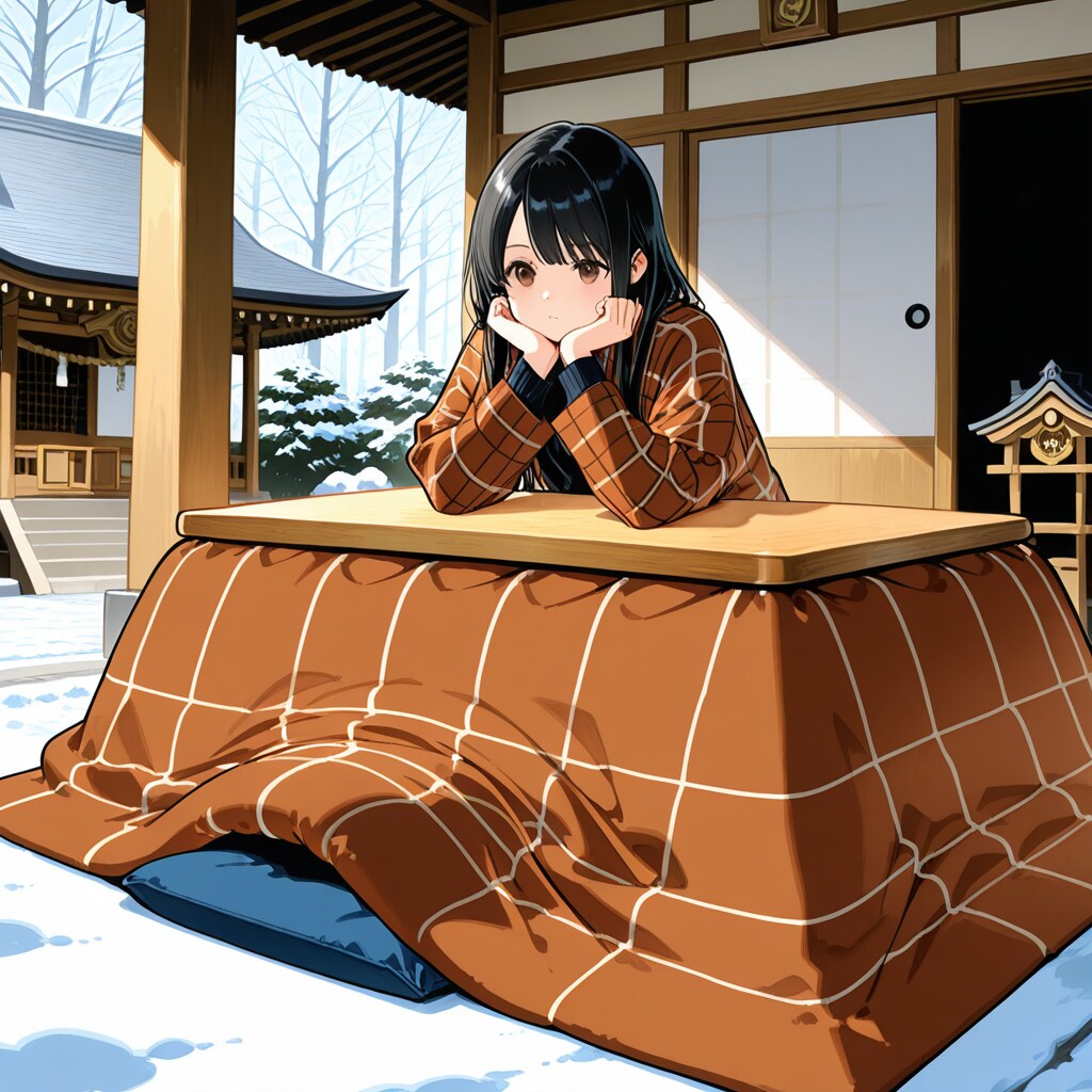 こたつに入ったまま初詣