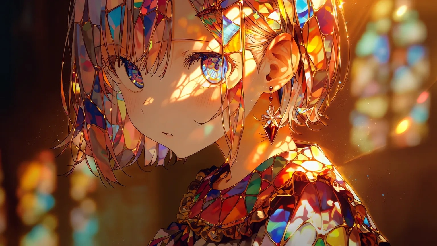 ステンドグラスの髪の少女 | の人気AIイラスト・グラビア
