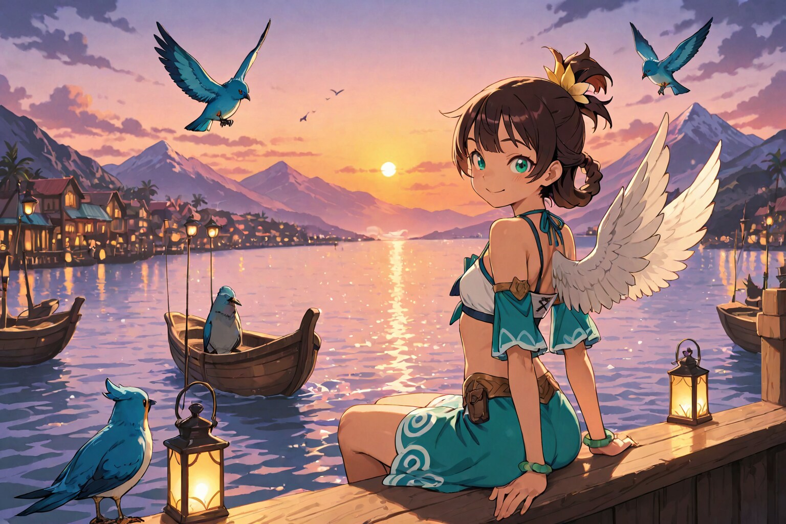 湖の町 | の人気AIイラスト・グラビア